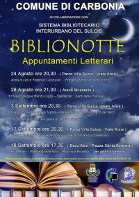 Carbonia: Biblionotte - appuntamenti letterari