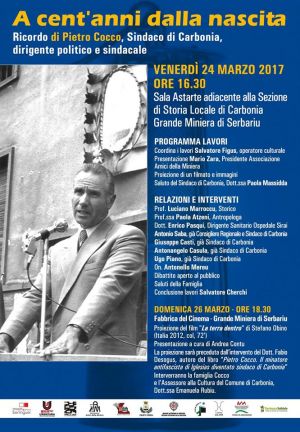 Locandina A Cent'anni dalla Nascita - Ricordo di Pietro Cocco