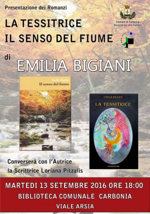 locandina presentazione Libri di Emilia Bigiani
